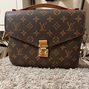 Monogram Crossbody Bag in Brown and Gold